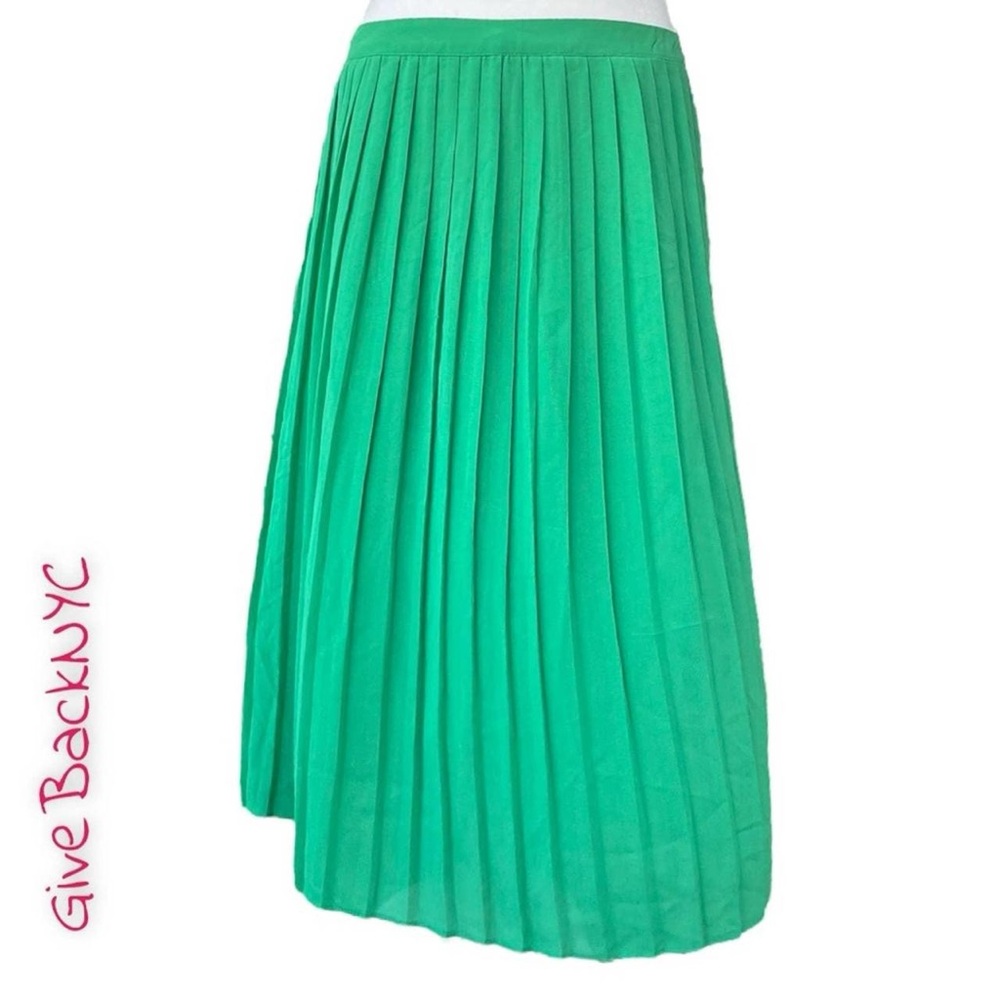 Vintage Green Pleated Skirt Size M - Picture 2 of 4